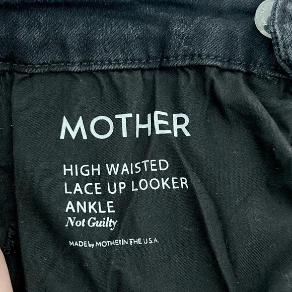 MOTHER High Waisted Lace Up Looker Skinny Jeans Not Guilty Black Size 29 - Picture 8 of 12